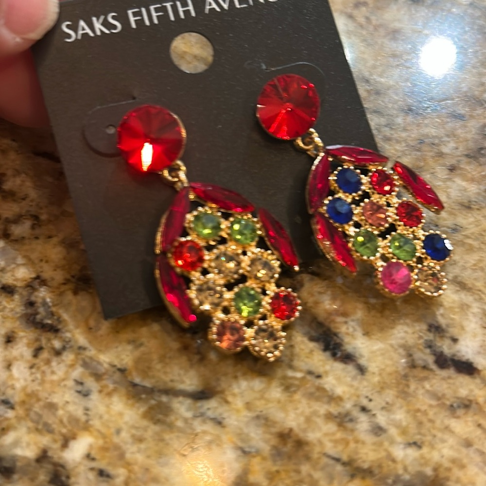 NWT Saks fifth Ave. multicolor stone earrings